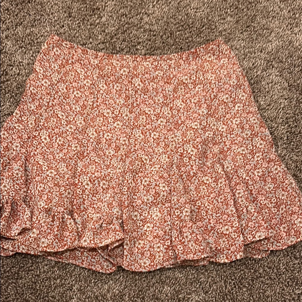 Dress Forum Pink Ruffled Skater Mini Skirt